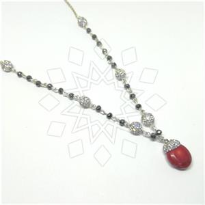 925 Sterling Silver Gem and Crystals Beaded Necklace