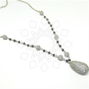 925 Sterling Silver Gem and Crystals Beaded Necklace