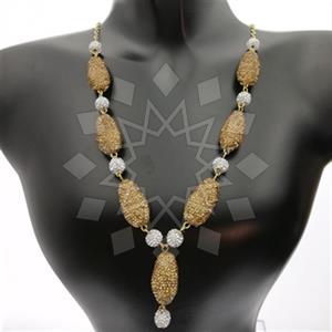 925 Sterling Silver Tugra Gem and Crystals Beaded Necklace