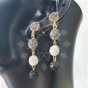 925 Sterling Silver Crystal Pave  Triple Drop Earrings