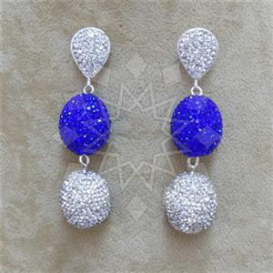 Fashion Gem and Crystals Double Drop Earrings