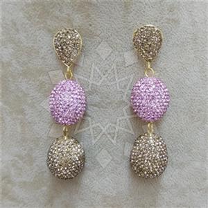 Fashion Gem and Crystals Double Drop Earrings