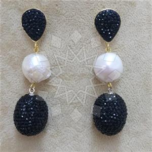 Fashion Gem and Crystals Double Drop Earrings