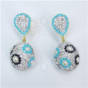 Fashion Gem and Crystals Single Drop Earrings