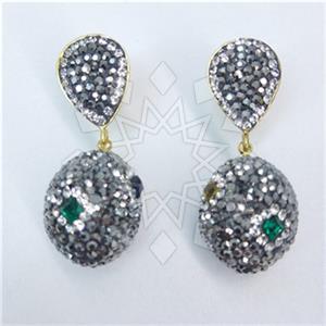 Fashion Gem and Crystals Single Drop Earrings