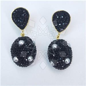 Fashion Gem and Crystals Single Drop Earrings