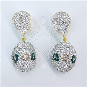 Fashion Gem and Crystals Single Drop Earrings