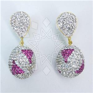 Fashion Gem and Crystals Single Drop Earrings