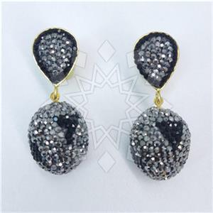 Fashion Gem and Crystals Single Drop Earrings