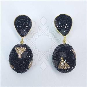 Fashion Gem and Crystals Single Drop Earrings