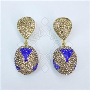 Fashion Gem and Crystals Single Drop Earrings