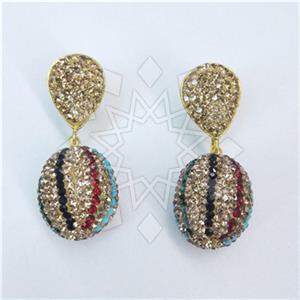 Fashion Gem and Crystals Single Drop Earrings