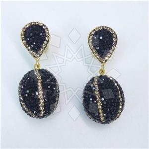 Fashion Gem and Crystals Single Drop Earrings
