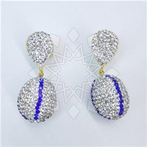 Fashion Gem and Crystals Single Drop Earrings