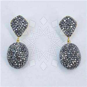 Fashion Gem and Crystals Single Drop Earrings
