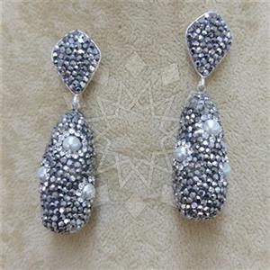 Fashion Gem and Crystals Single Drop Earrings