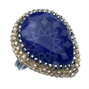 925 Sterling Silver Gem and Crystals Gemstone Rings