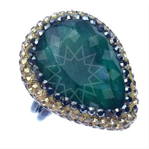 925 Sterling Silver Gem and Crystals Gemstone Rings