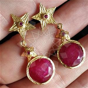 925 Sterling Silver Star Single Drop Earrings