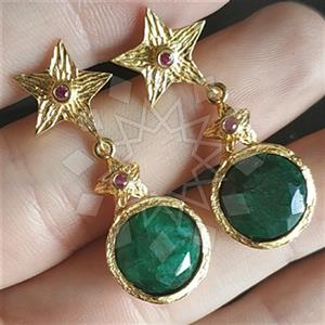 925 Sterling Silver Star Single Drop Earrings