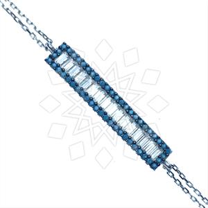 925 Sterling Silver Baguette Gemstone  Tennis Bracelets