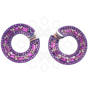 925 Sterling Silver Baguette Gemstone  Statement Earring