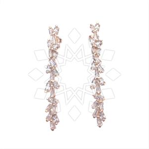 925 Sterling Silver Baguette Gemstone  Statement Earring