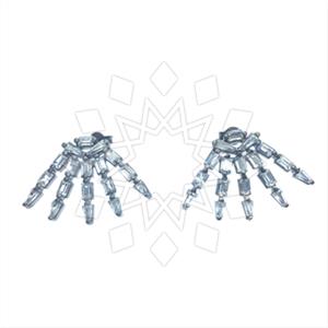 925 Sterling Silver Baguette Gemstone  Statement Earring