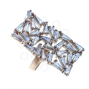 925 Sterling Silver Baguette Gemstone  Cocktail Rings