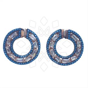 925 Sterling Silver Baguette Gemstone  Statement Earring