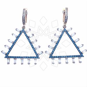 925 Sterling Silver Geometric Dangle Earrings