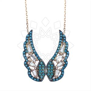 925 Sterling Silver Angel and Wings Pendant Necklace