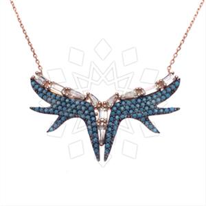 925 Sterling Silver Angel and Wings Pendant Necklace