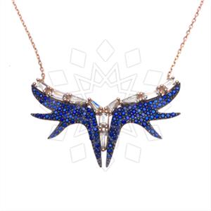 925 Sterling Silver Angel and Wings Pendant Necklace