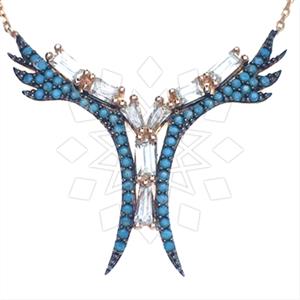 925 Sterling Silver Angel and Wings Pendant Necklace