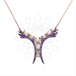 925 Sterling Silver Angel and Wings Pendant Necklace