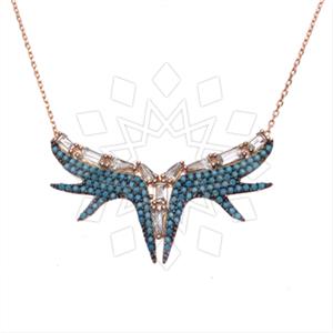 925 Sterling Silver Angel and Wings Pendant Necklace