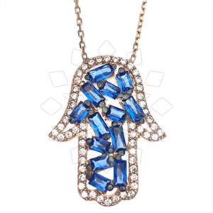 925 Sterling Silver Hamsa Hand Pendant Necklace