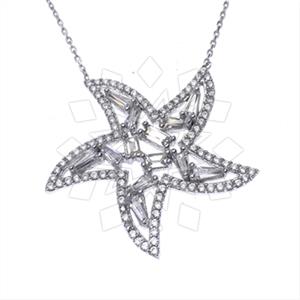 925 Sterling Silver Moon and Stars Pendant Necklace