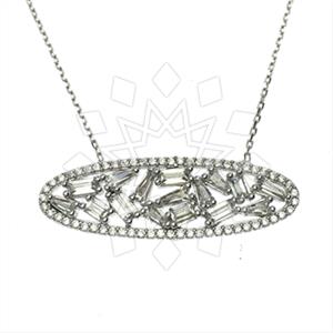 925 Sterling Silver Geometric Pendant Necklace