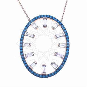 925 Sterling Silver Geometric Pendant Necklace