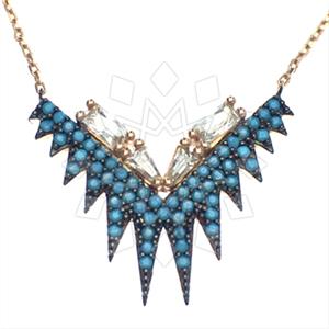 925 Sterling Silver Baguette Gemstone  Pendant Necklace