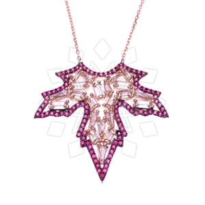 925 Sterling Silver Tree and Leaf Pendant Necklace