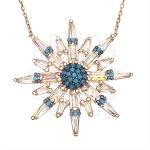 925 Sterling Silver Moon and Stars Pendant Necklace