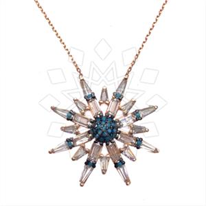 925 Sterling Silver Moon and Stars Pendant Necklace