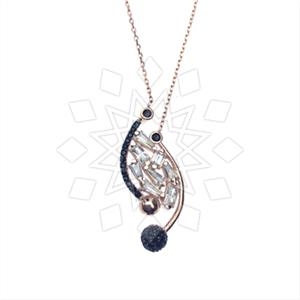 925 Sterling Silver Baguette Gemstone  Pendant Necklace