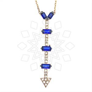925 Sterling Silver Baguette Gemstone  Pendant Necklace