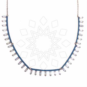 925 Sterling Silver Baguette Gemstone  Pendant Necklace