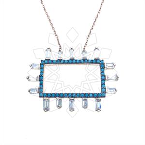 925 Sterling Silver Geometric Pendant Necklace