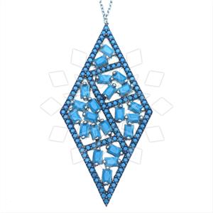 925 Sterling Silver Geometric Pendant Necklace